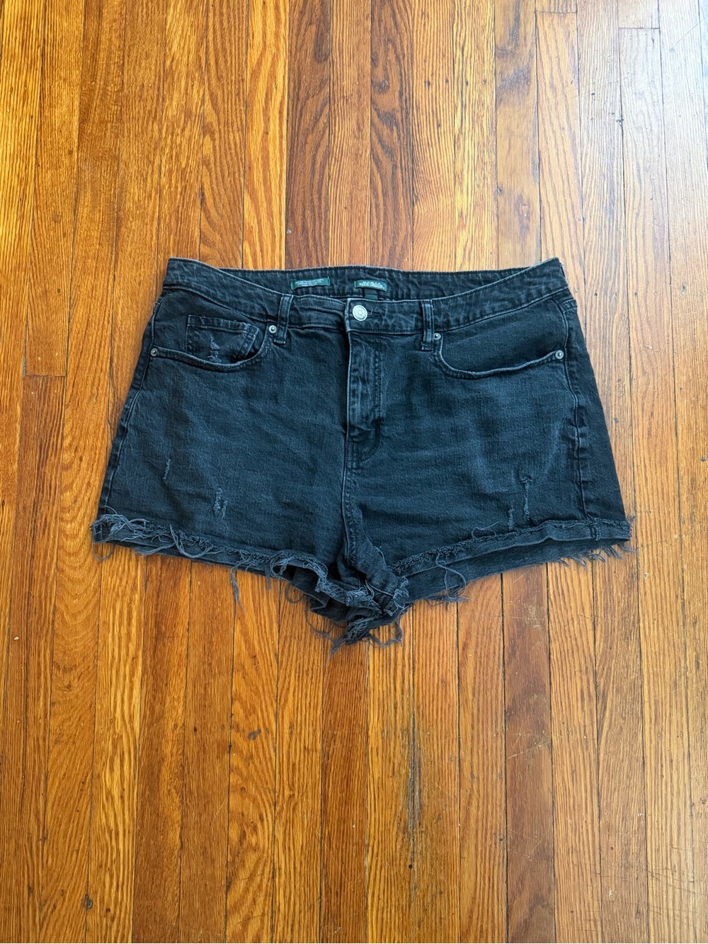 wild fable Black Distressed Denim Cutoff Shorts